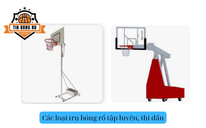 Các loại trụ bóng rổ tập luyện, thi đấu