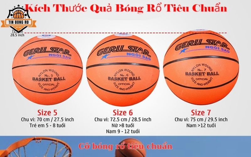 Cỡ bóng rổ tiêu chuẩn